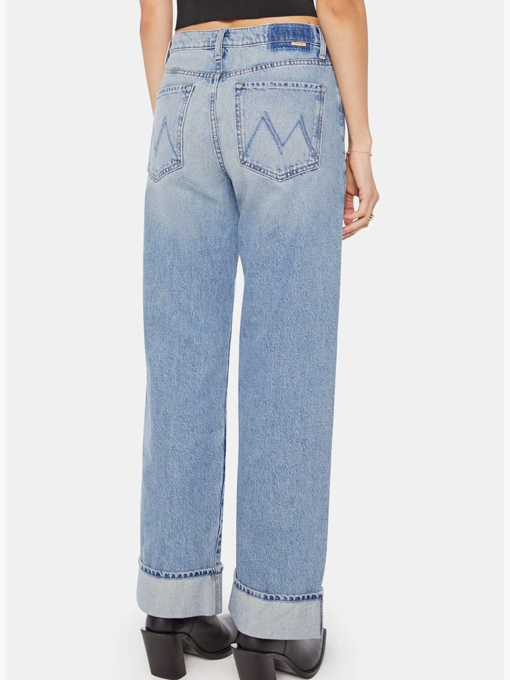 Mother Jeans The Dodger Skimp High Waist Cuff Hem Wide Leg Jeans size 29 - Picture 2 of 11